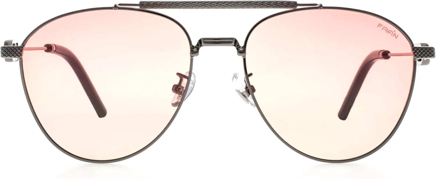 

Солнцезащитные очки-авиаторы FAA'N для мужчин, поляризованные солнцезащитные очки для женщин, металлические солнцезащитные очки в стиле Y2k, Gunmetalpink