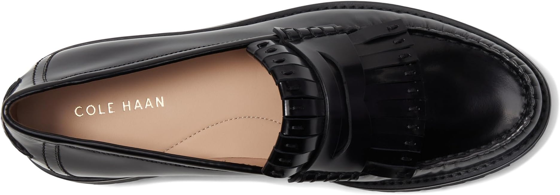 Лоферы Cole Haan Women's Treena Lug Kiltie Loafers, Black Box Leather — фото 2