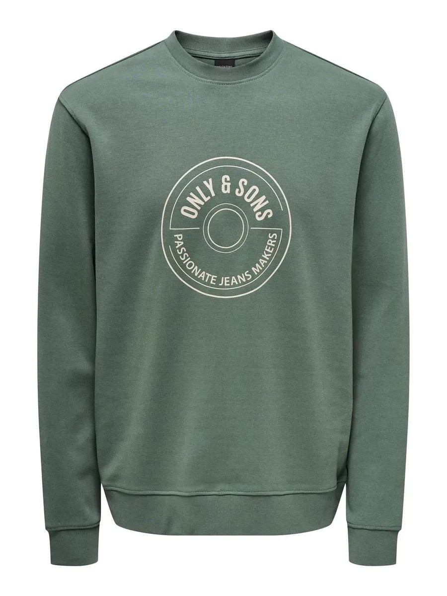 

Толстовка ONLY & SONS "ONSLAMER REG INTERLOCK CREW NECK SWEAT", цвет Dark Forest