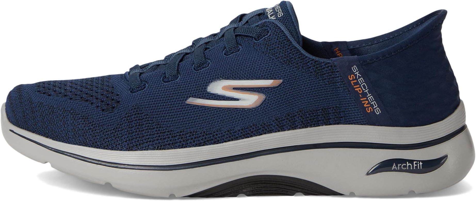 Кроссовки SKECHERS Performance Go Walk Arch Fit 2.0 - Grand Hands Free Slip-Ins, цвет Navy/Orange — фото 4