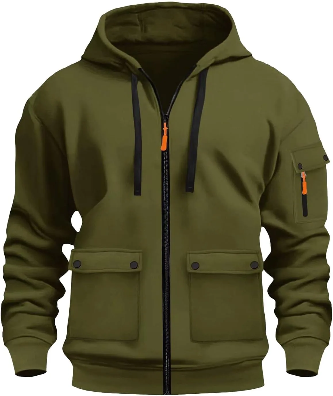 Толстовка с капюшоном Full Zip, мужская, длинный рукав, Tactical, свободный крой — фото 2