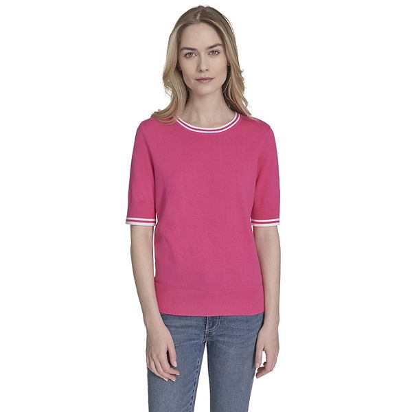 

Женский свитер с коротким рукавом и контрастной отделкой Nautica