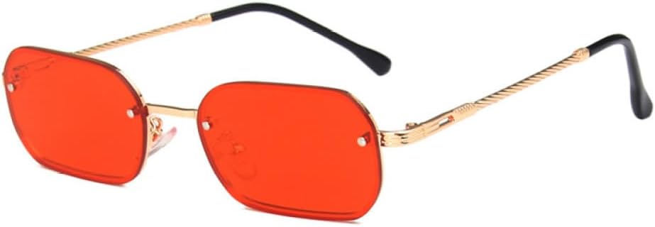 

Модные маленькие прямоугольные солнцезащитные очки в металлической оправе для женщин, винтажные квадратные солнцезащитные очки с защитой от УФ-излучения UV400 MTZJH, 1