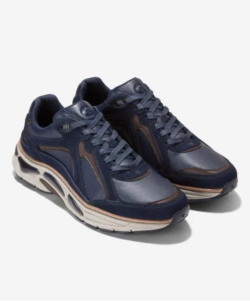 Мужские кроссовки из натуральной кожи Grand Pro Millenia COLE HAAN тёмно-синие — фото 2