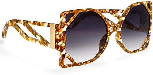 

Модные солнцезащитные очки в крупной квадратной оправе для женщин, с полой конструкцией, увеличенного размера, с защитой от УФ-излучения UV400, в винтажном стиле MTZJH, C3 Snakeskin