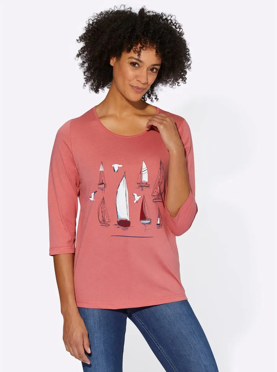 

Рубашка Classic Basics с рукавом 3/4 "Shirt", цвет Flamingo