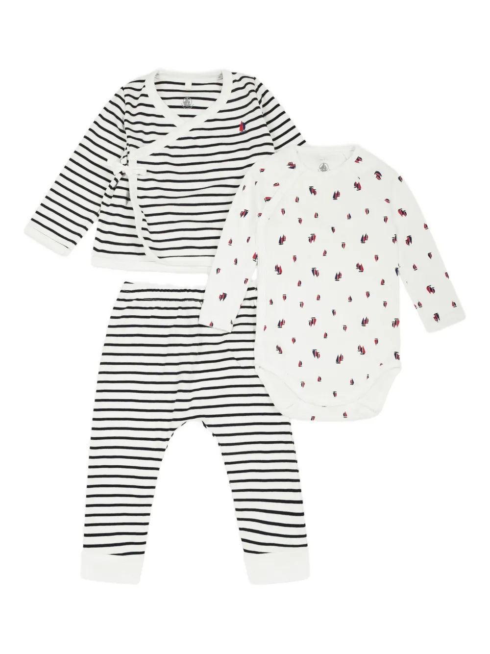

Комплект из полосатых хлопковых брюк Petit Bateau, черный