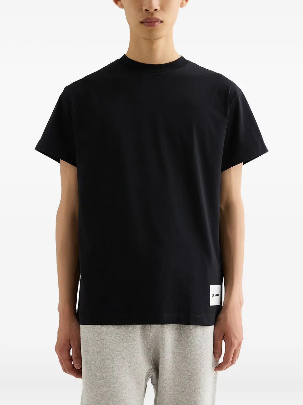 Футболка с нашивкой-логотипом (комплект из трех) JIL SANDER, серый — фото 2