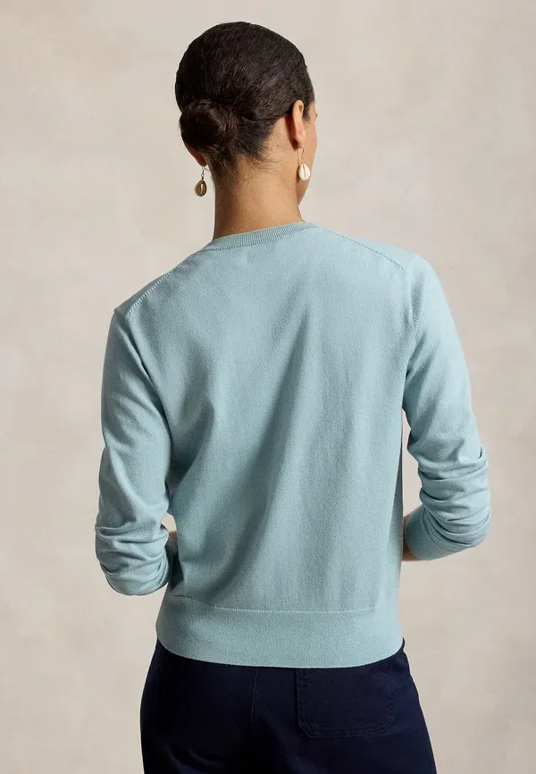 Кардиган с длинным рукавом Polo Ralph Lauren, серо-зеленый — фото 3