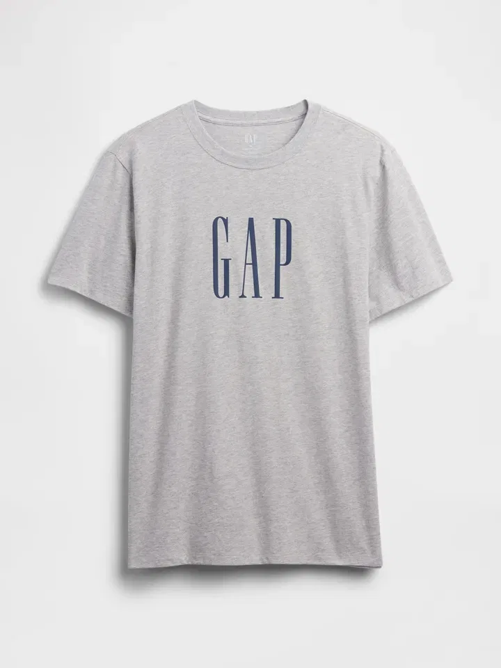 Футболка, меланжевая, GAP, светло-серый — фото 3