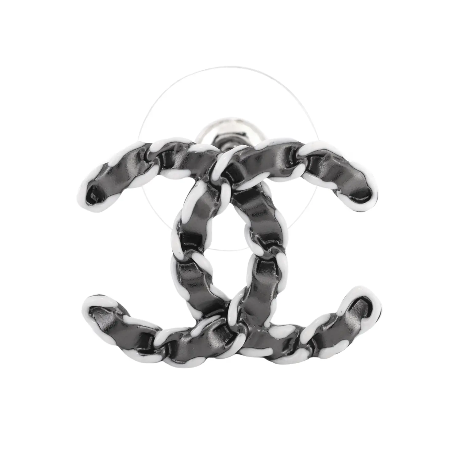 

Кожаные серьги с металлическими шипами для женщин CHANEL, черный