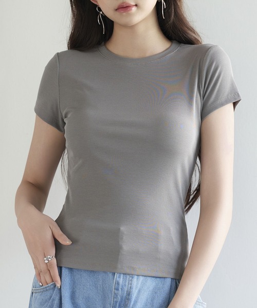 

Футболка с круглым вырезом и ребристой текстурой, бренд SAISON DE PAPILLON, цвет темно-серый