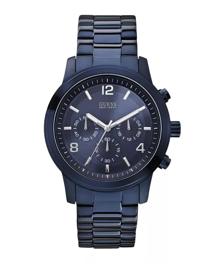 

Мужские аналоговые часы со стальным синим корпусом 44 мм GUESS