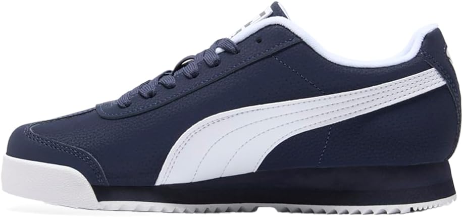 Кроссовки Puma Unisex-Child Roma, белый/синий/темно-синий — фото 3