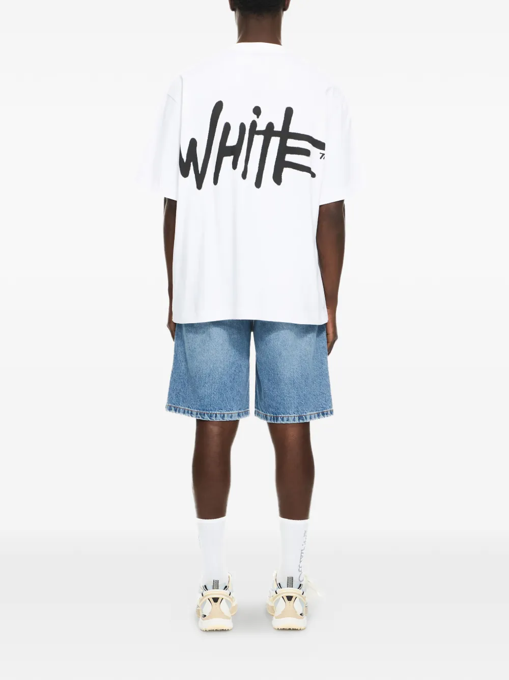 Футболка с принтом-логотипом в стиле "спрей" Off-White, белый — фото 3