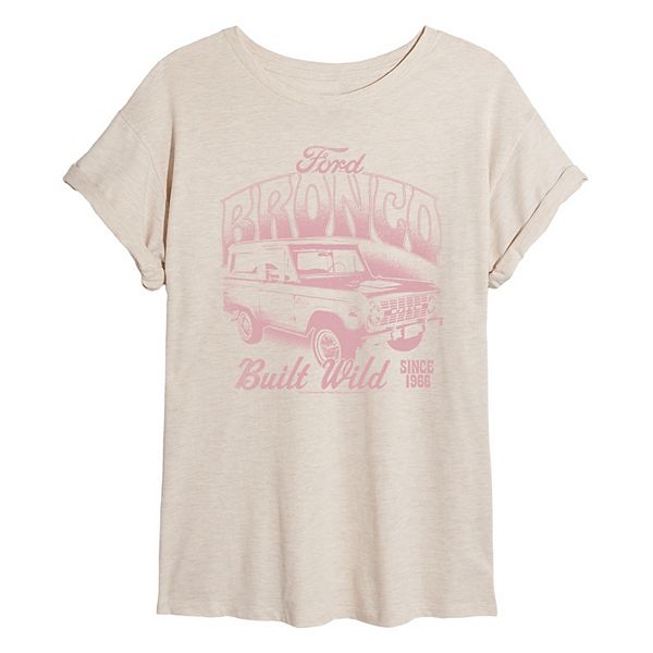 

Футболка Ford Bronco Built Wild для подростков, дистресс, оверсайз Licensed Character