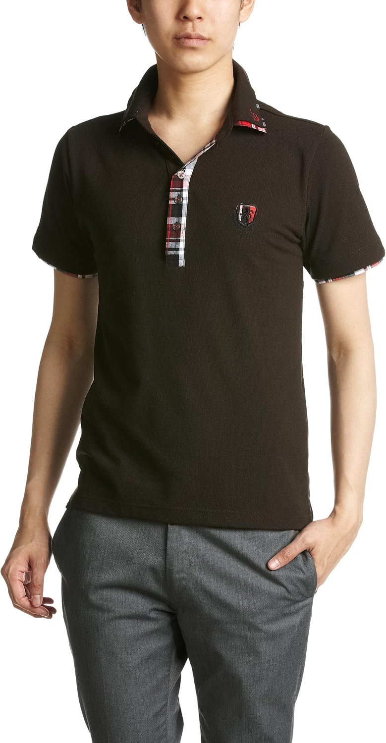 

Поло с двойным воротником и клетчатым узором в клетку Pincponc, коричневый