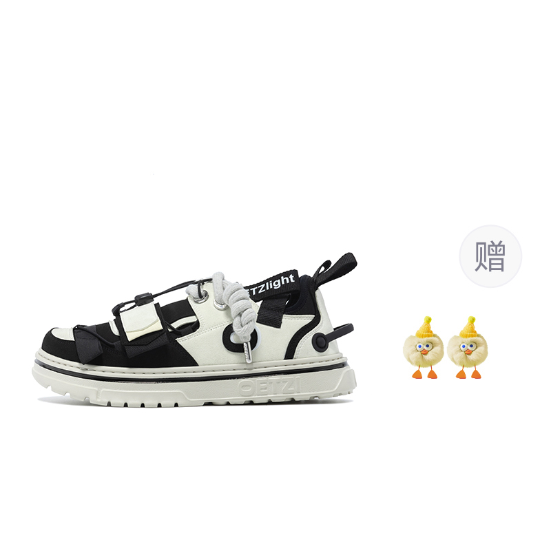 OETZI Ультралегкие скейтерские кроссовки Unisex Series 1 низкие черно-бежевые, цвет Black & Beige — фото 3