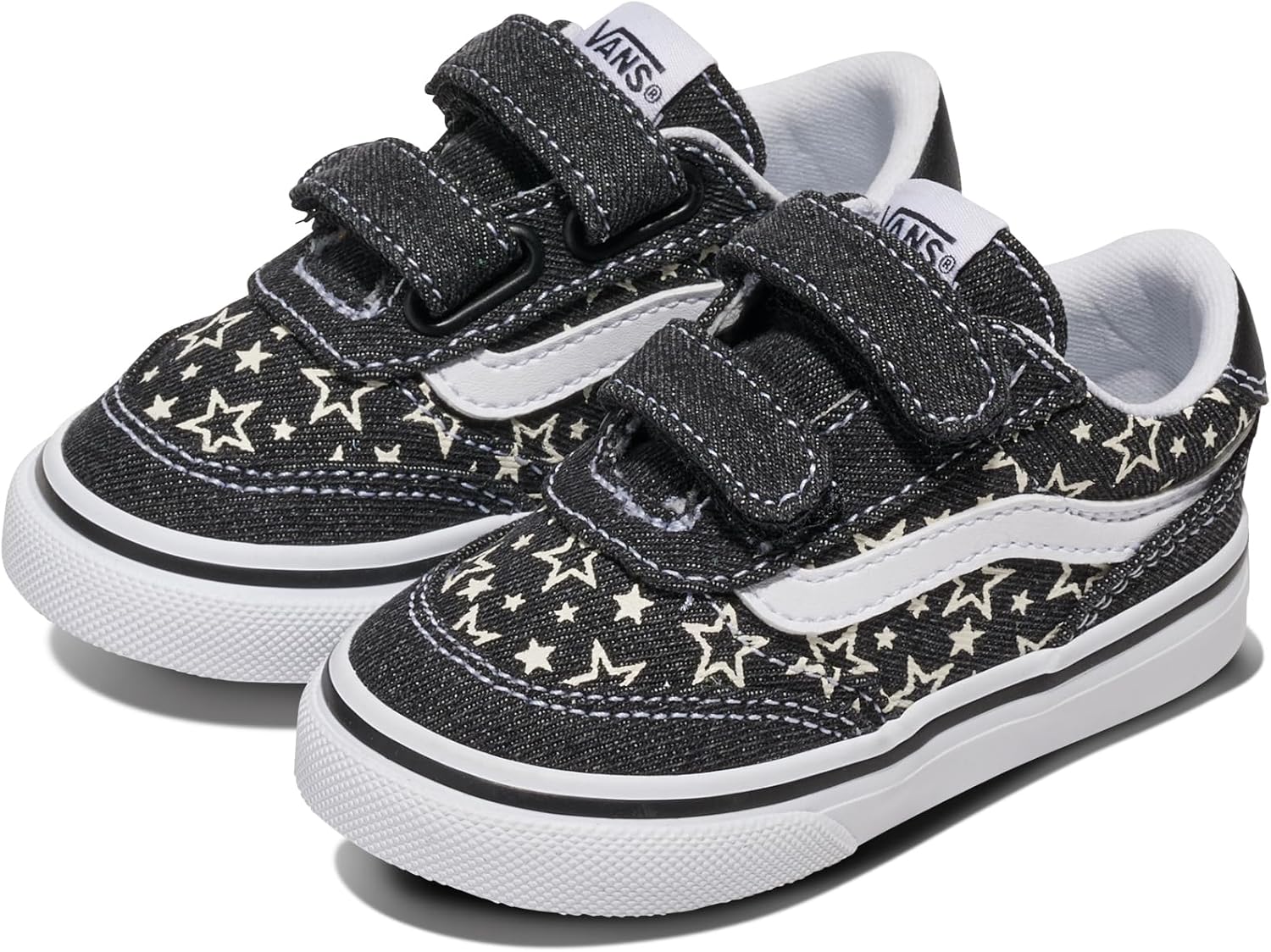 Vans Unisex-Child Brooklyn Ls V Shoe | низкие кроссовки для малышей, мальчиков и девочек, детская обувь, Stars Black — фото 2