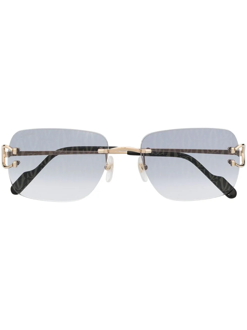 

Солнцезащитные очки в квадратной оправе Cartier Eyewear, золотой