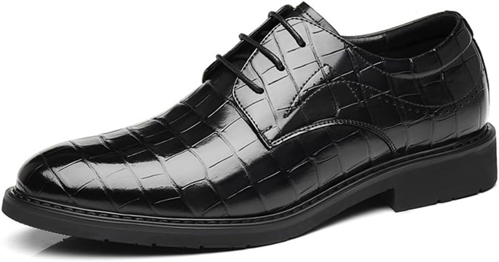 

Мужские туфли YGCEEIA на каблуке с отделкой под смокинг, классические шнурованные оксфорды, обувь для костюма, увеличивающая рост, черный