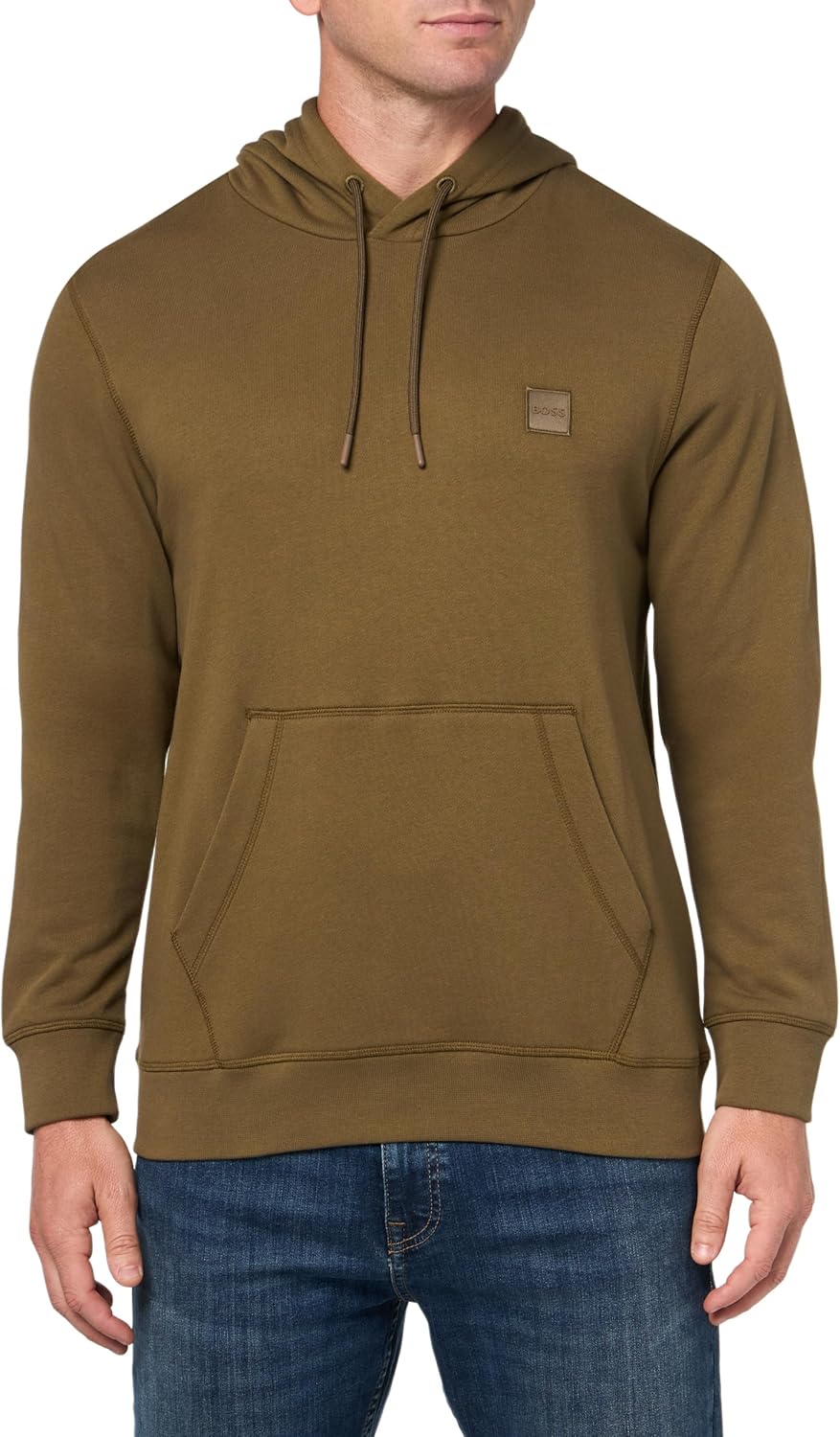 

Толстовка с капюшоном BOSS, мужская, с логотипом-аппликацией, из френч-терри, хлопок, Burnt Olive