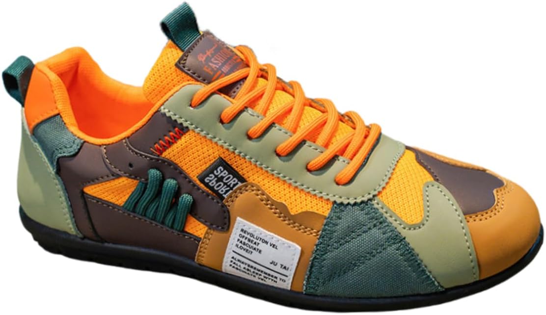 

Мужские легкие спортивные кроссовки с низким верхом, против скольжения, с цветными вставками, дышащие для повседневной ходьбы Lexamen, A Tangerine