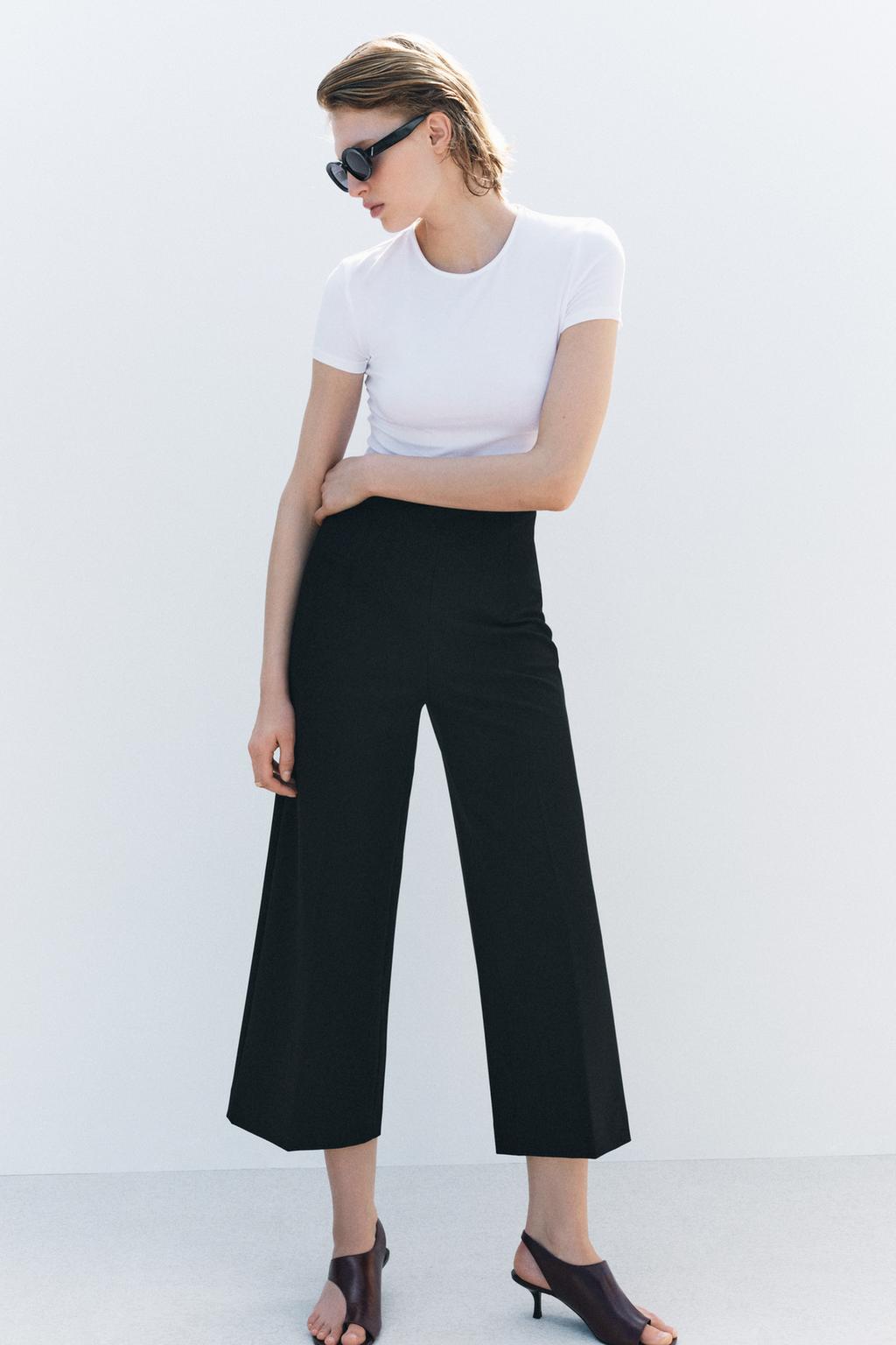 

Приталенная футболка из хлопка supima ZARA, белый