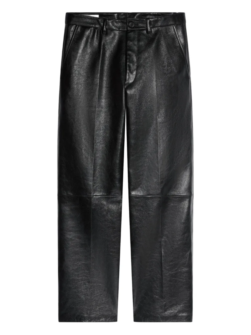 

Кожаные брюки DRIES VAN NOTEN, черный