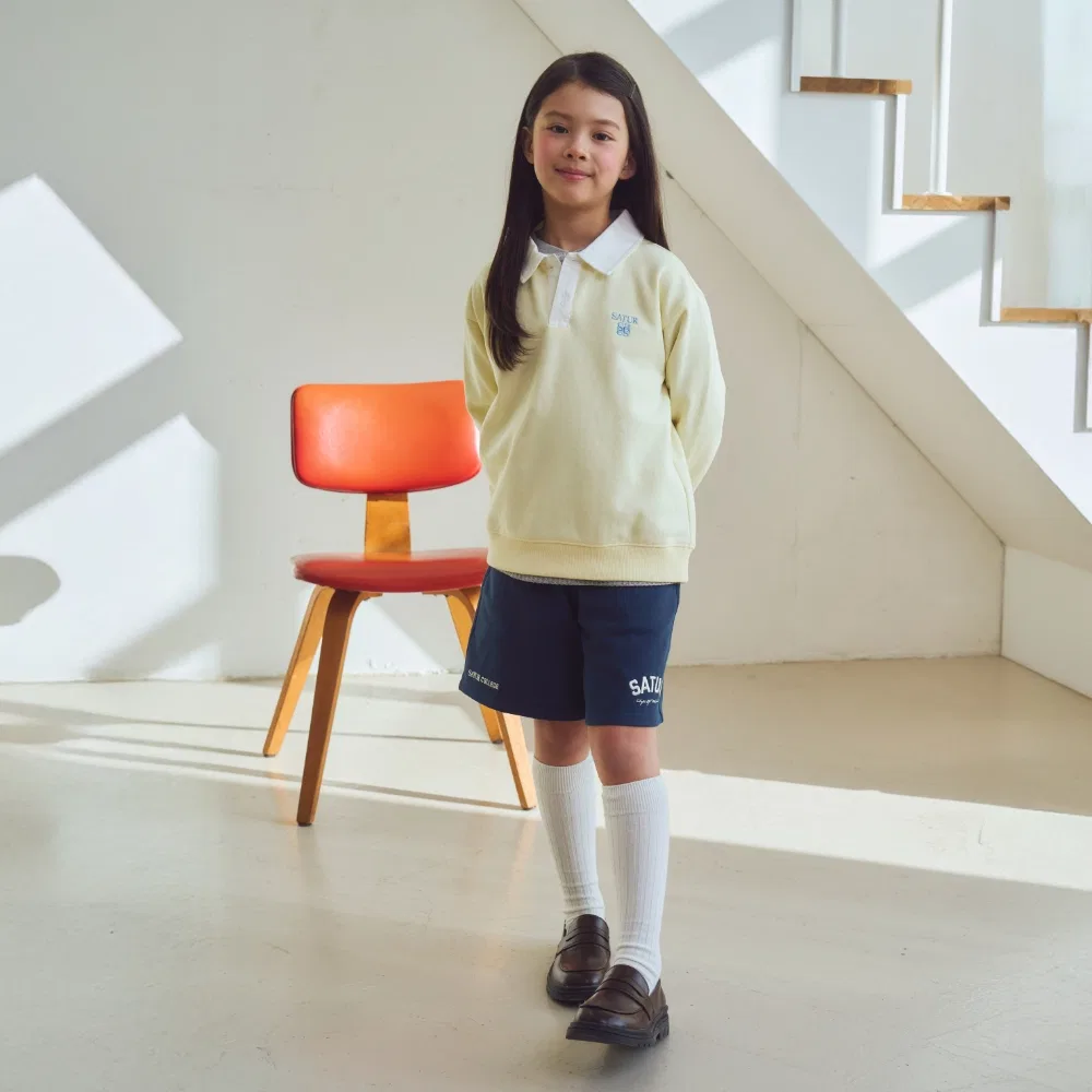 Детские синие шорты с графическим принтом Satur Kids — фото 2