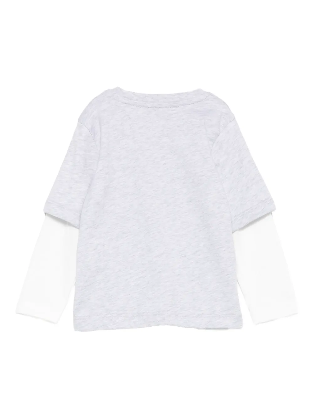 Многоуровневая футболка с принтом-логотипом MSGM Kids, серый — фото 2