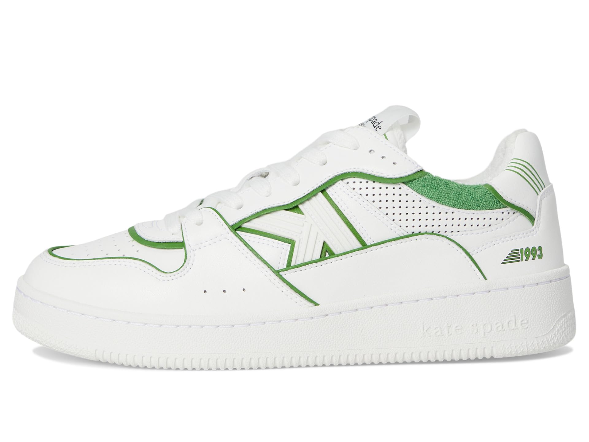 Кроссовки Kate Spade New York 93 Kicks Low Top Lace Up Sneaker, True White/KS Green — фото 4