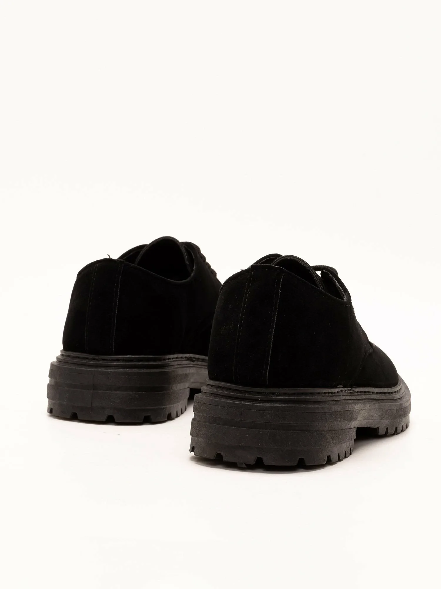 Туфли на платформе с четырьмя отверстиями и шнуровкой SVEC, Black suede — фото 4