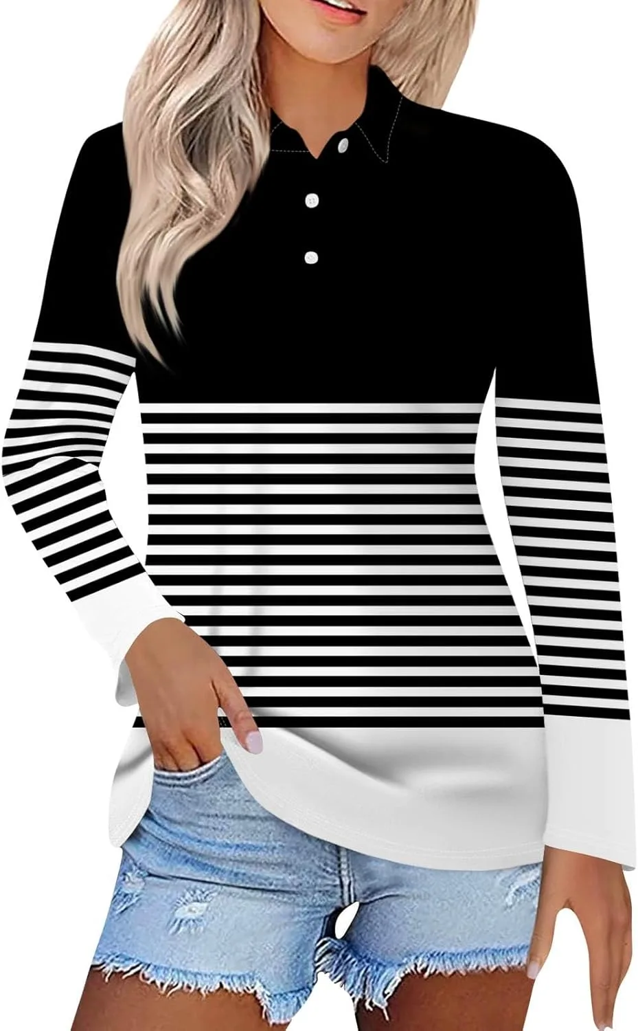 

Женская поло для гольфа с длинным рукавом, легкая и дышащая Kenvina