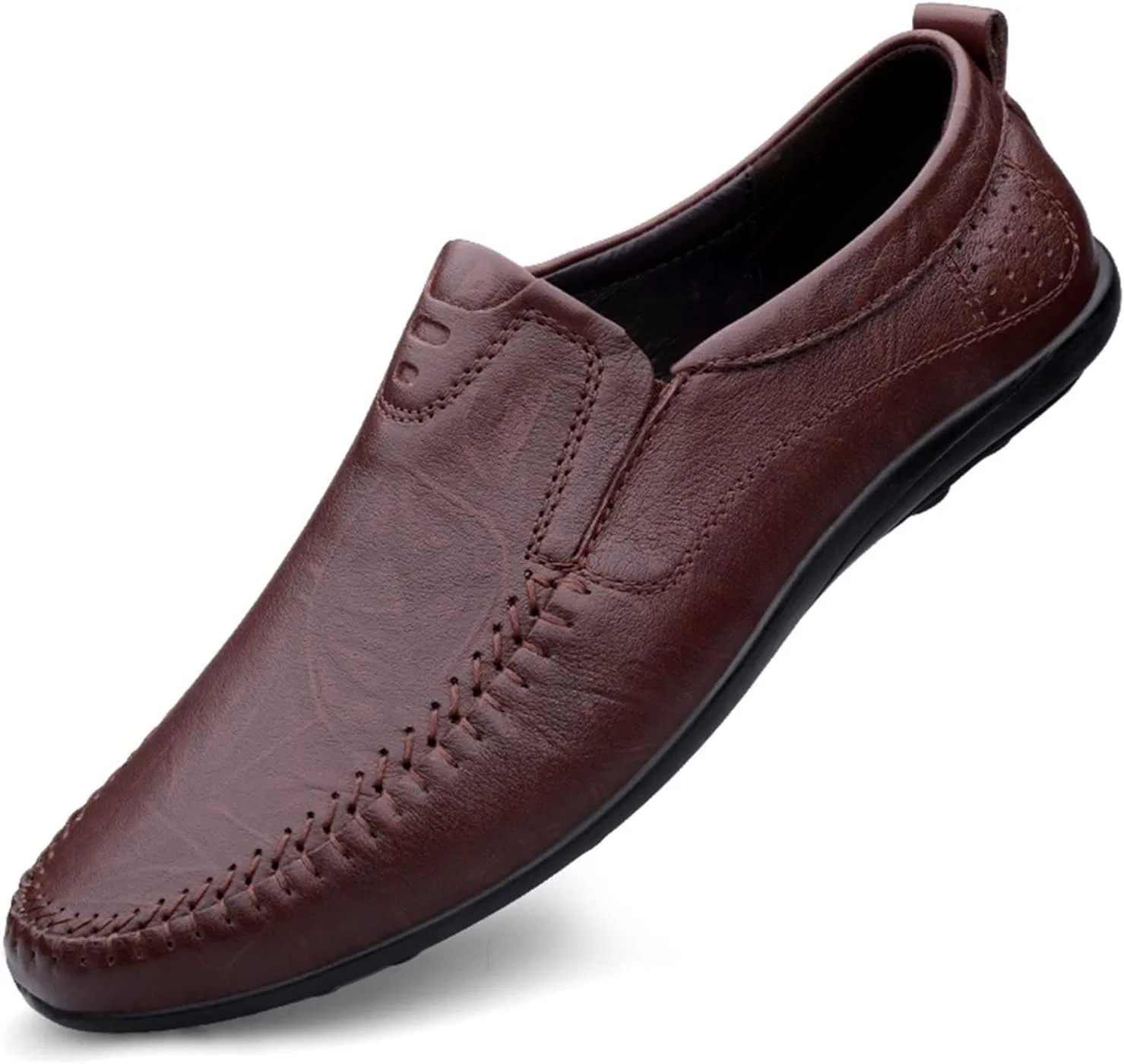 Лоферы мужские Leather Comfortable Lightweight Red/Brown PUGHGAETZF