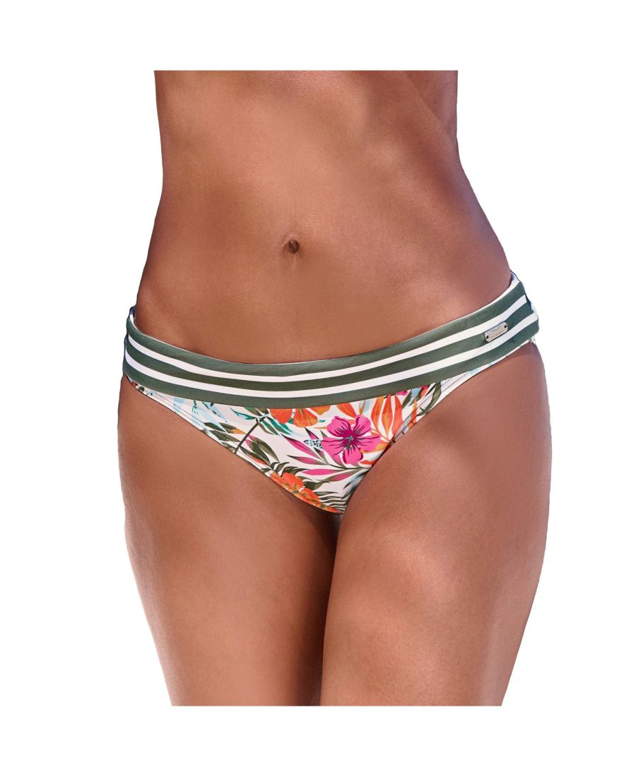 

Женские плавки-бикини с отворотом LASCANA, White printed