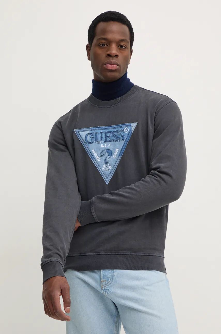 

Хлопковая толстовка Guess TRIANGLE, серый