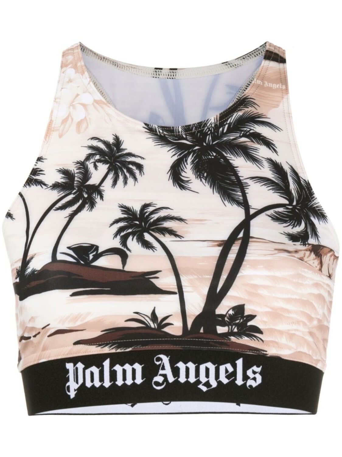 

Palm Angels укороченный спортивный топ с принтом, нейтральный цвет