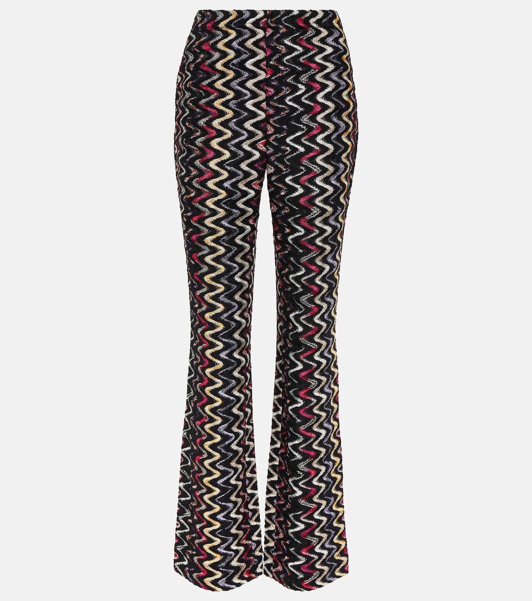 

Расклешенные брюки с высокой посадкой из смесовой шерсти Missoni, мультиколор