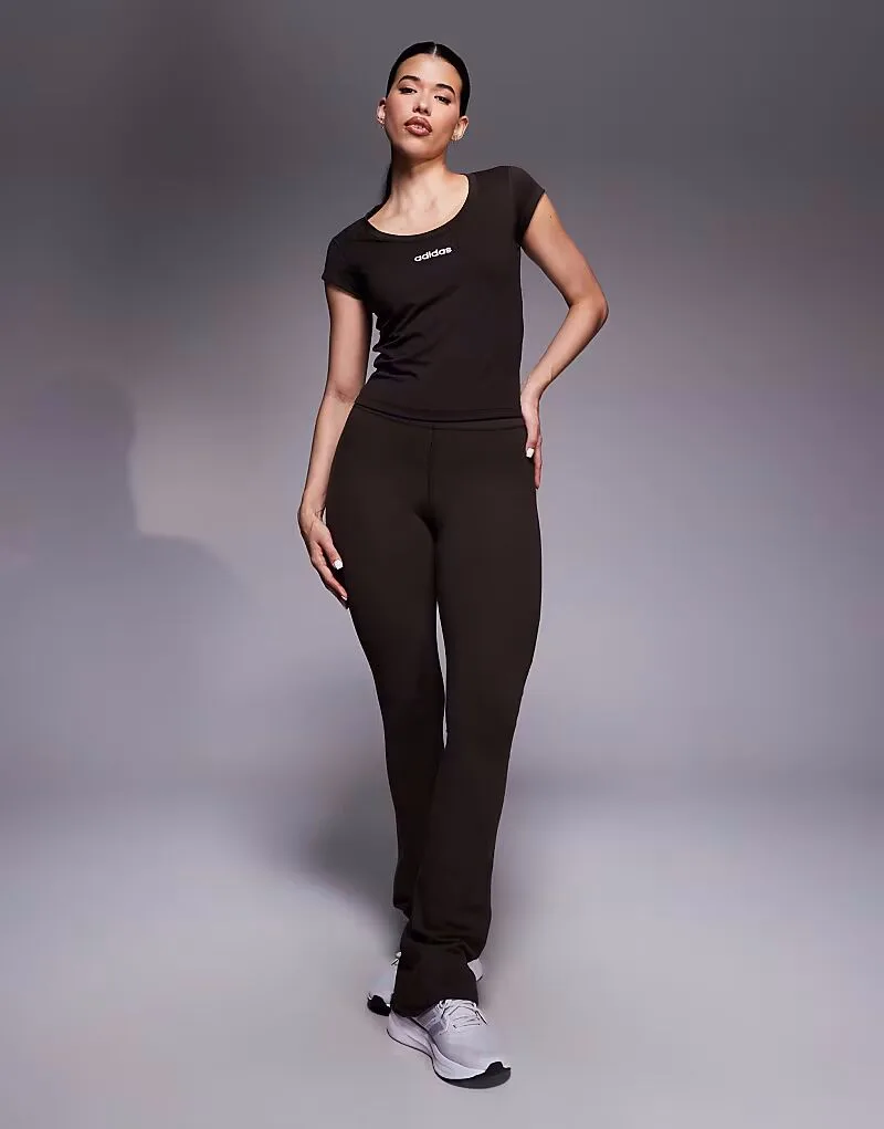 Adidas performance Детская футболка Adidas Training Hyperglam, цвет кофейно-коричневый — фото 3