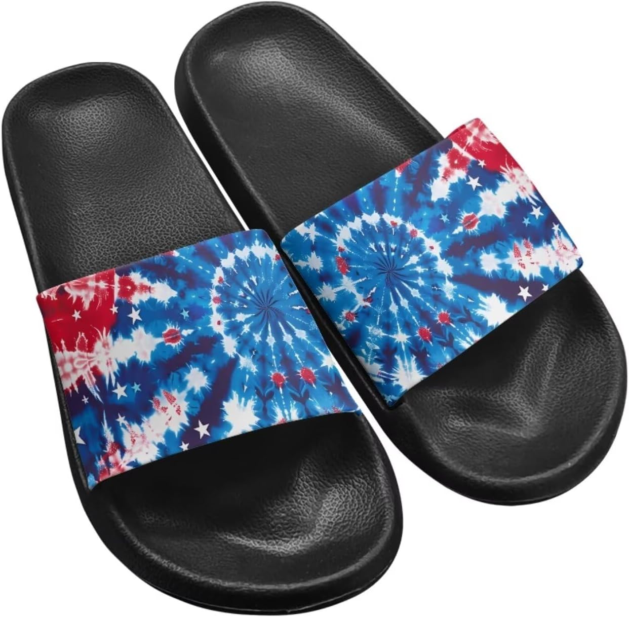 

Женские шлепанцы Jeiento с открытым носком, сандалии для отдыха, мягкие пляжные туфли с противоскользящей подошвой, Us Flag Tie Dye