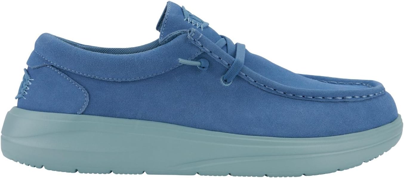 

Мужские слипоны HEYDUDE Wally Comf из замши, Легкие повседневные мужские туфли, Дополнительная мягкая межподошва для ежедневной носки, небесно-голубой