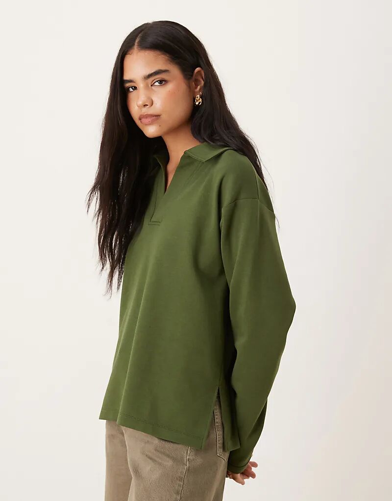

Регбийный топ с длинными рукавами ASOS DESIGN цвета хаки