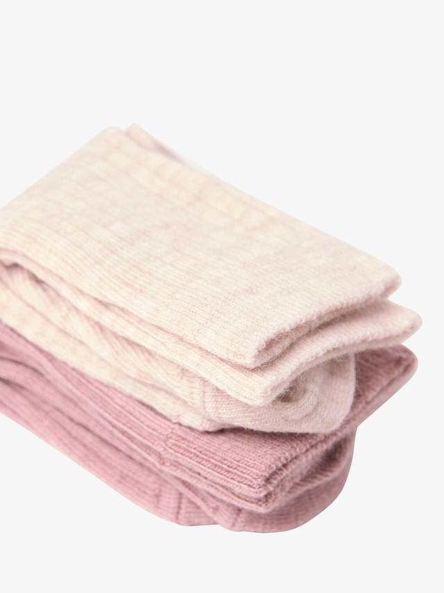 Детские носки из шерстяной смеси с резинкой Lindex, Pack of 2, Pink/Pale Pink — фото 3