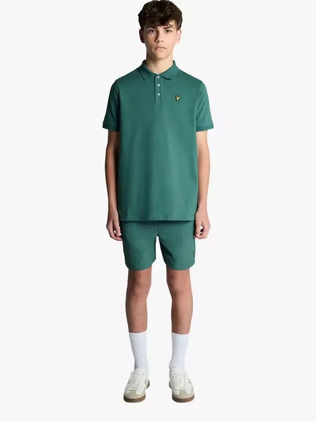 Детская хлопковая футболка-поло с коротким рукавом Lyle & Scott, Everglade — фото 2