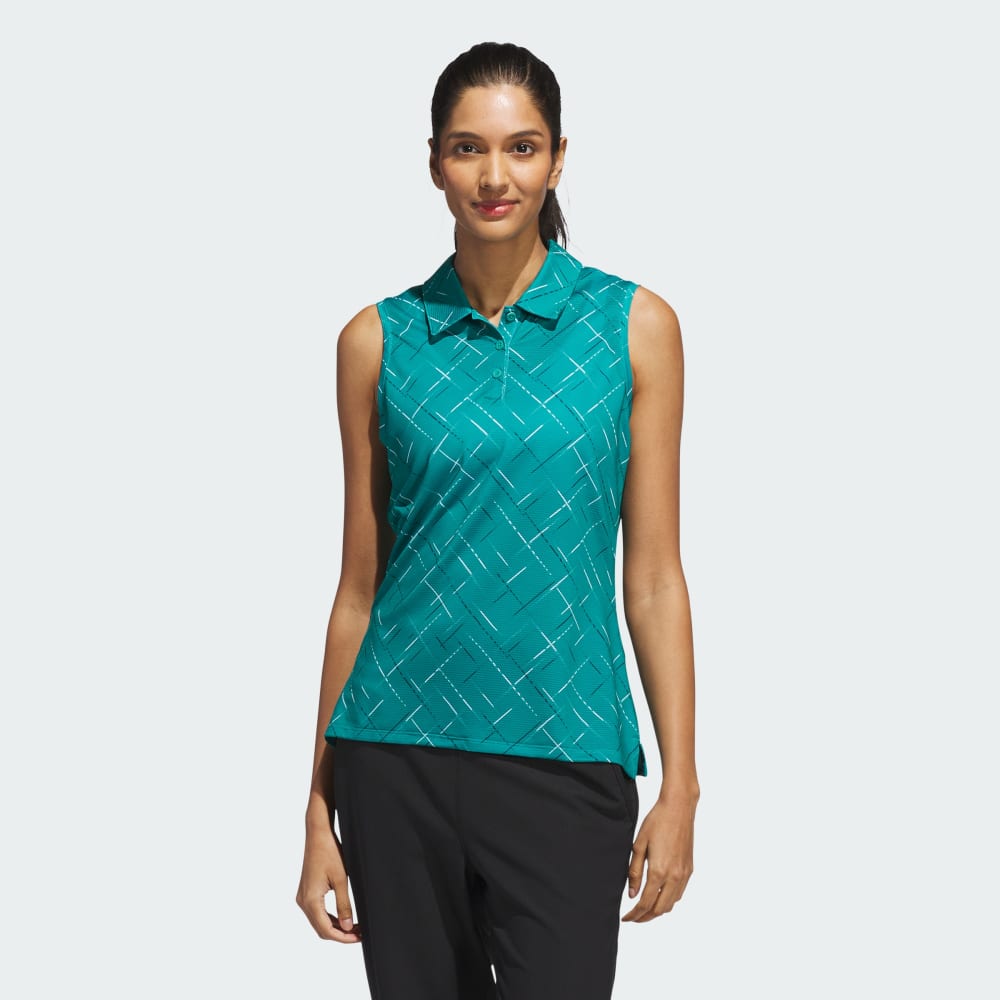 

Спортивный топ Adidas Ultimate365 Printed Sleeveless Polo Shirt, цвет Pure Teal