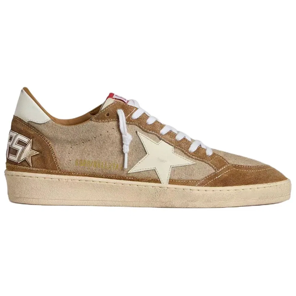 Кроссовки кожаные Golden Goose Beige Brown — фото 3