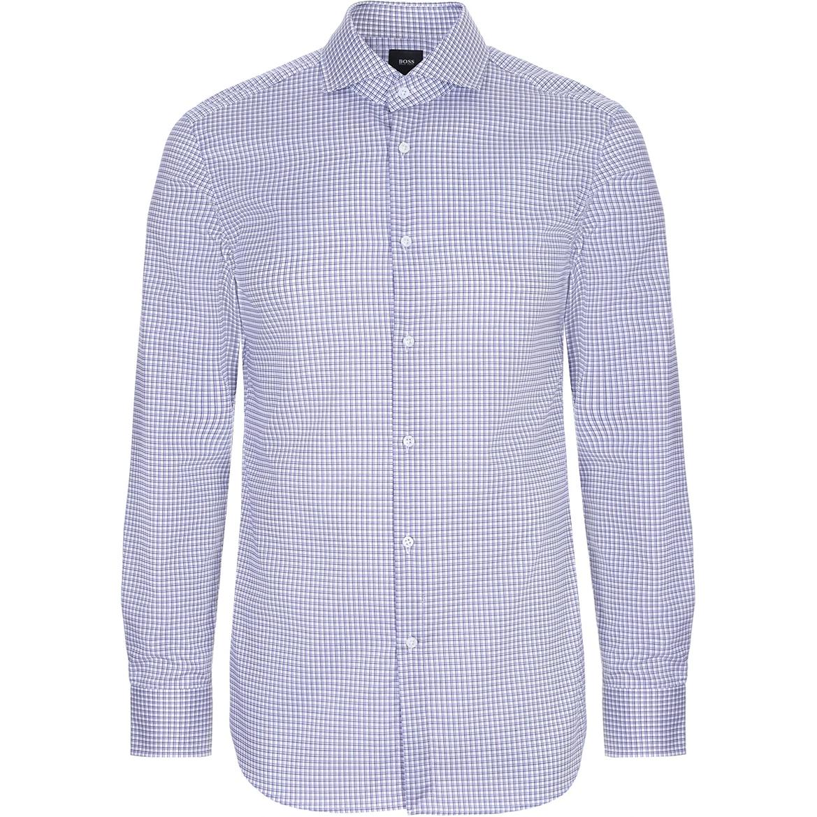 

Hugo Boss Мужская рубашка с синим лацканом, средней высоты