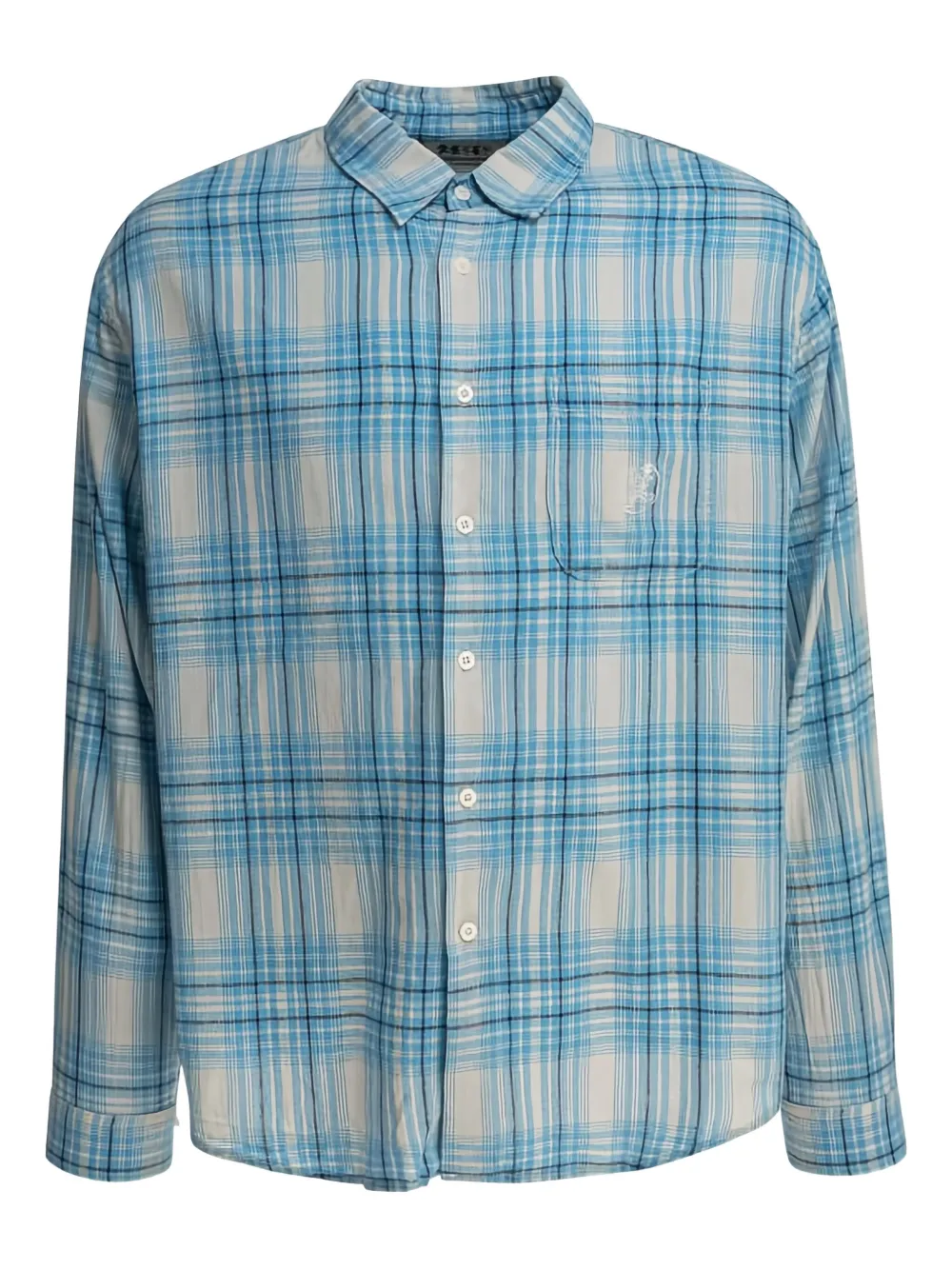 

Клетчатая рубашка с вышивкой This Is Never That, синий