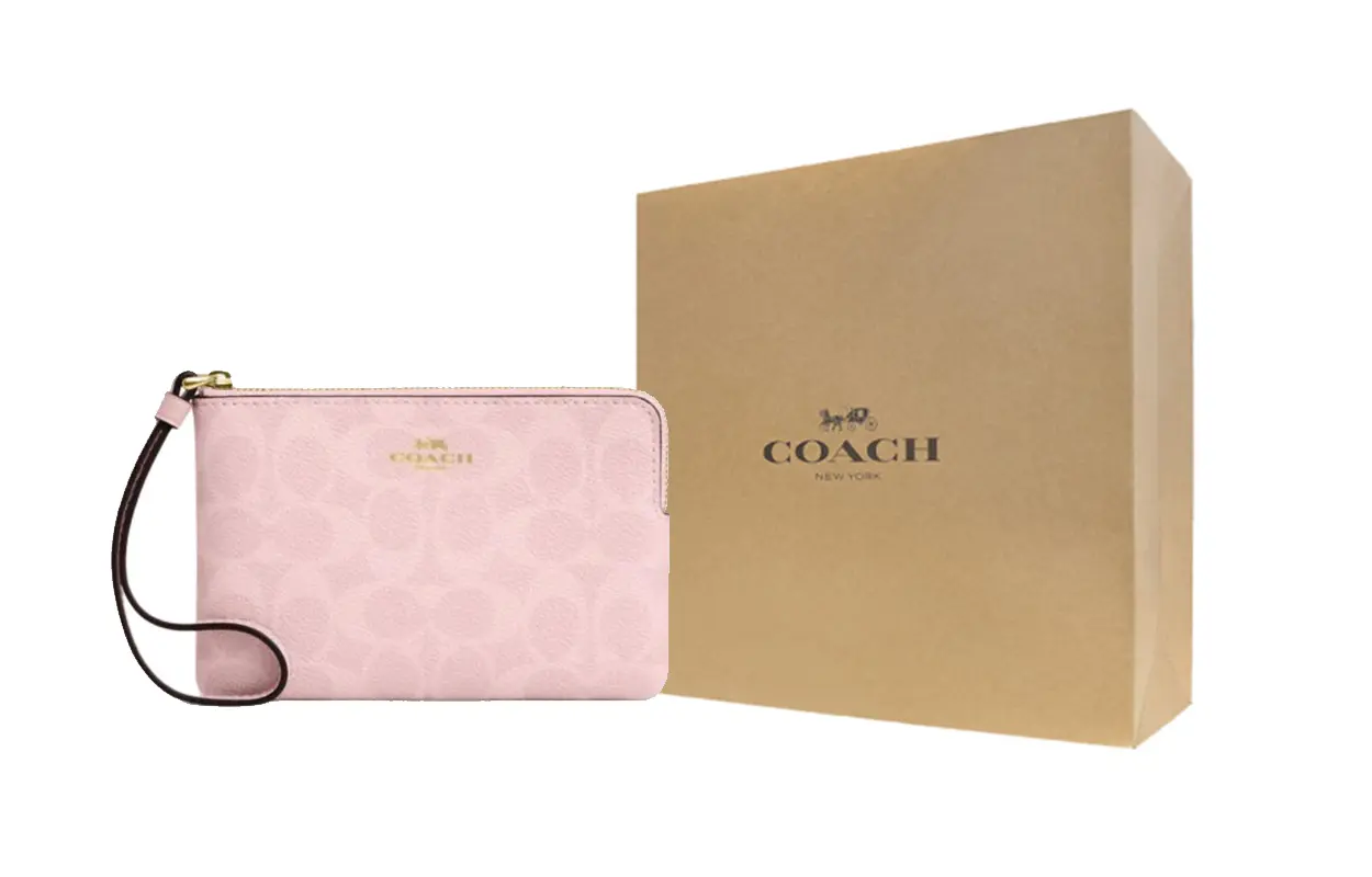 

COACH Женский клатч из искусственной кожи небольшого размера розовый